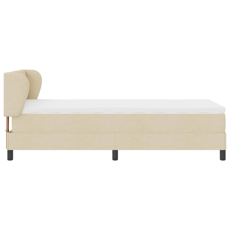 vidaXL Boxspring ágy matraccal matracmal Krém 90 x 190 cm szövet