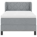 vidaXL Boxrugós ágy matracmal Világosszürke 90 x 200 cm szövet