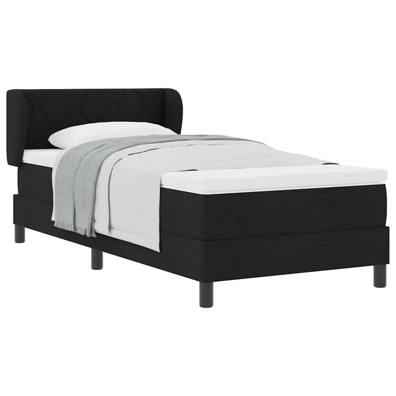 vidaXL Boxspring ágy matraccal matracmal Fekete 90 x 200 cm szövet