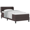 vidaXL Boxrugós ágy fejtámlával Sötét Barna 90 x 200 cm szövet
