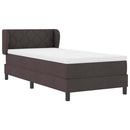 vidaXL Boxrugós ágy fejtámlával Sötét Barna 90 x 200 cm szövet