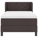 vidaXL Boxrugós ágy fejtámlával Sötét Barna 90 x 200 cm szövet