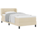 vidaXL Boxrugós ágy fejtámlával Krém 90 x 200 cm szövet