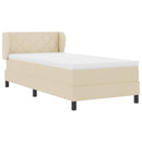 vidaXL Boxrugós ágy fejtámlával Krém 90 x 200 cm szövet