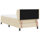 vidaXL Boxrugós ágy fejtámlával Krém 90 x 200 cm szövet