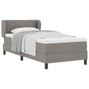vidaXL Boxrugós ágy matracmal fejtámlával Tópszínű 100 x 200 cm szövet