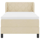 vidaXL Boxspring ágy matraccal matracmal Krém 100 x 200 cm szövet