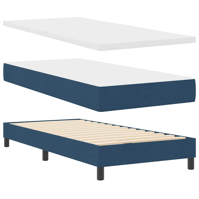 vidaXL Boxspring ágy matraccal matracmal Kék 100 x 200 cm szövet