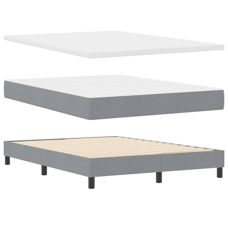 vidaXL Boxspring ágy matraccal Világosszürke 140 x 190 cm szövet