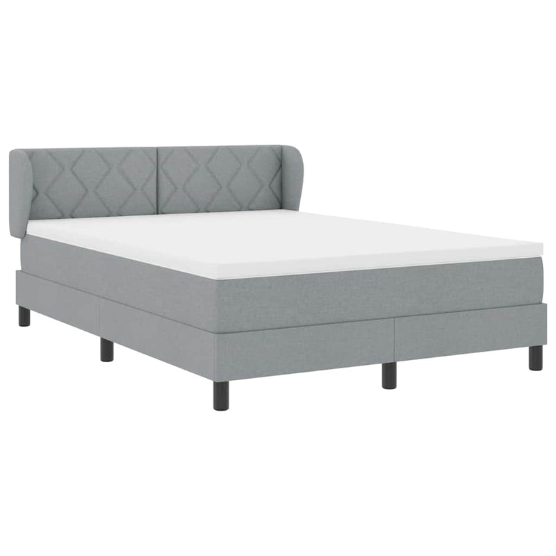 vidaXL Boxspring ágy matraccal Világosszürke 140 x 190 cm szövet