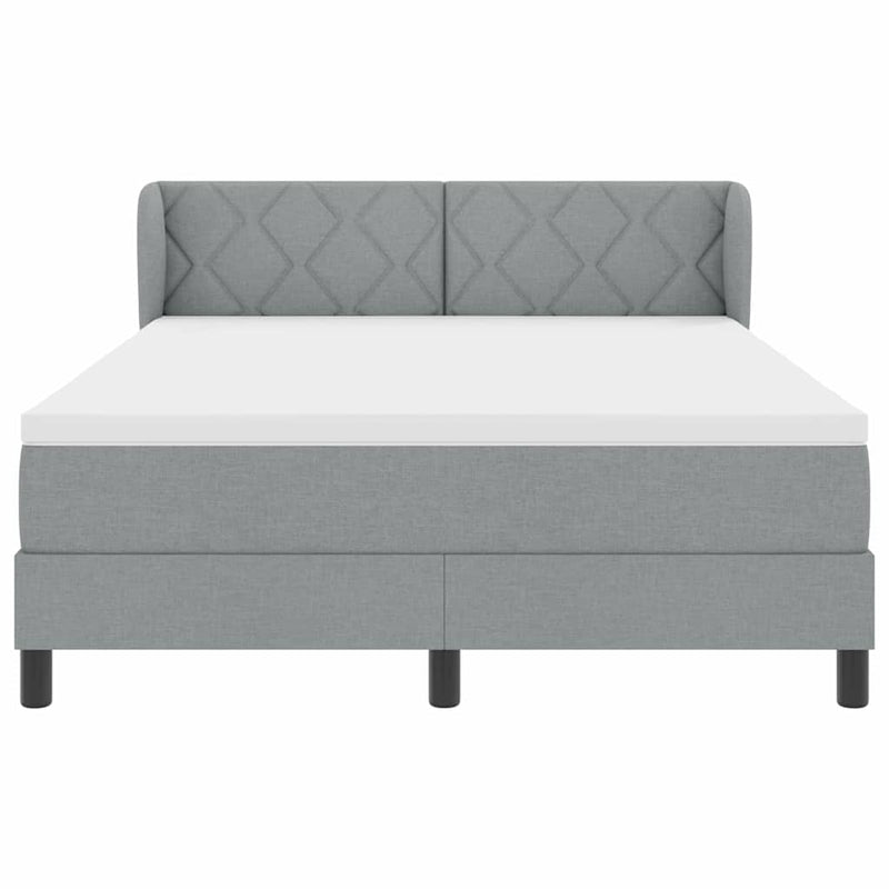 vidaXL Boxspring ágy matraccal Világosszürke 140 x 190 cm szövet