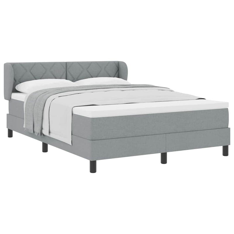 vidaXL Boxspring ágy matraccal Világosszürke 140 x 190 cm szövet