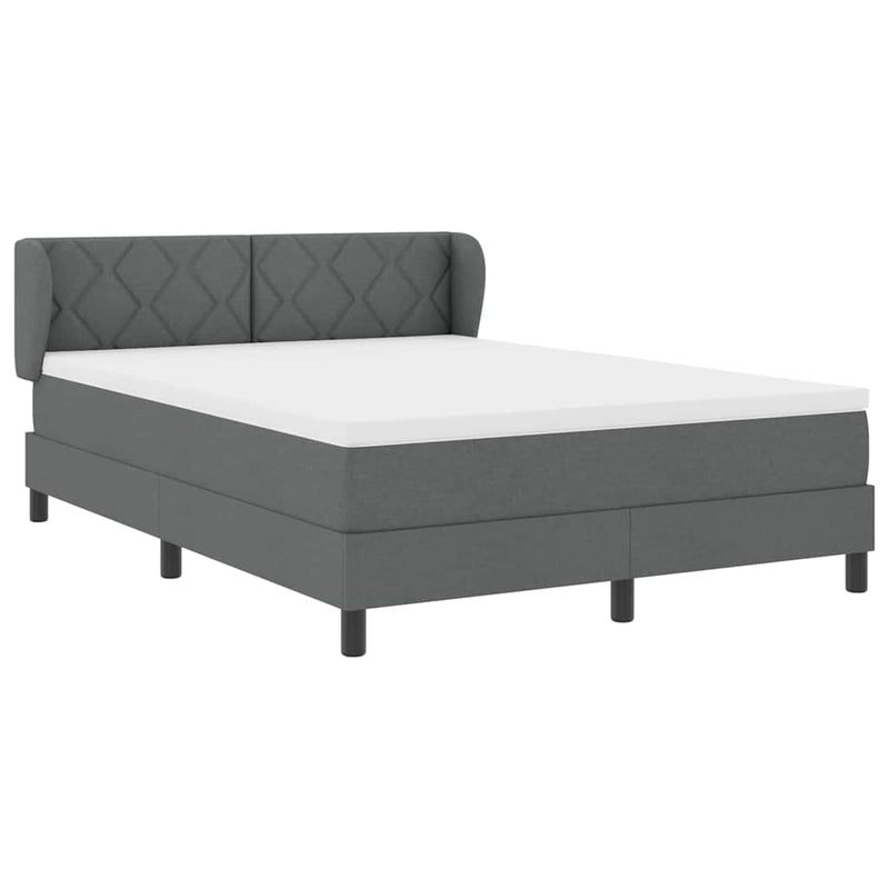 vidaXL Boxspring ágy matraccal Sötétszürke 140 x 190 cm szövet