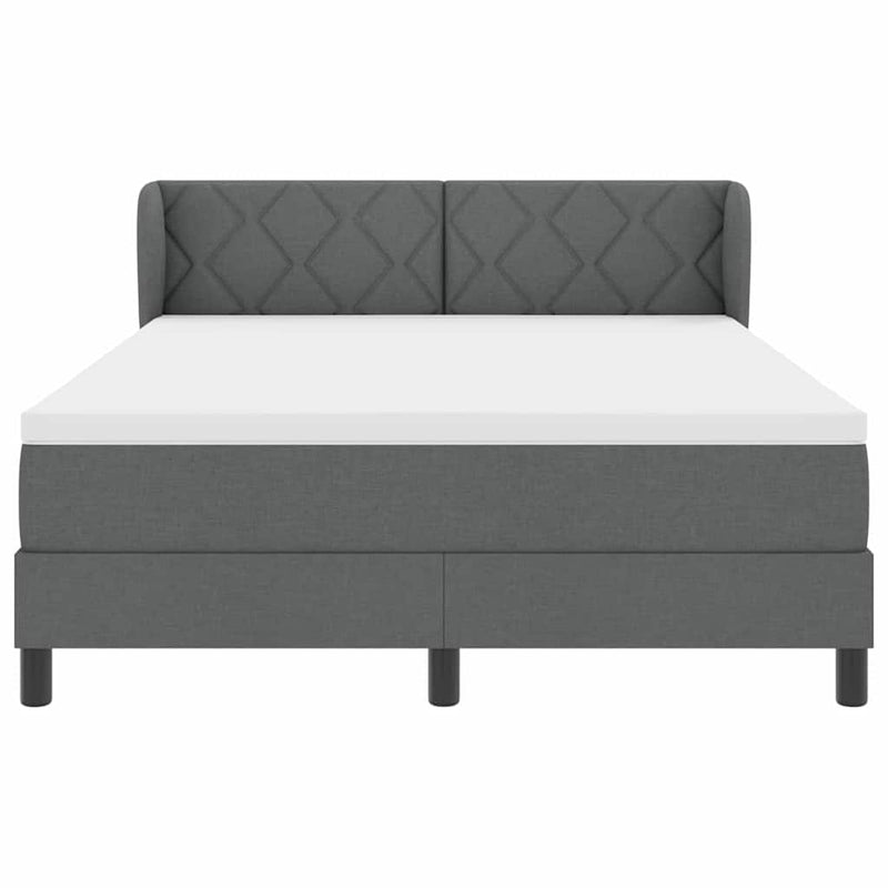 vidaXL Boxspring ágy matraccal Sötétszürke 140 x 190 cm szövet