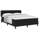 vidaXL Boxrugós ágy matracmal fejtámlával Fekete 140 x 190 cm szövet