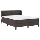 vidaXL Boxrugós ágy fejtámlával Sötét Barna 140 x 190 cm szövet