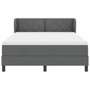 vidaXL Boxspring ágy matraccal Sötétszürke 140 x 200 cm szövet