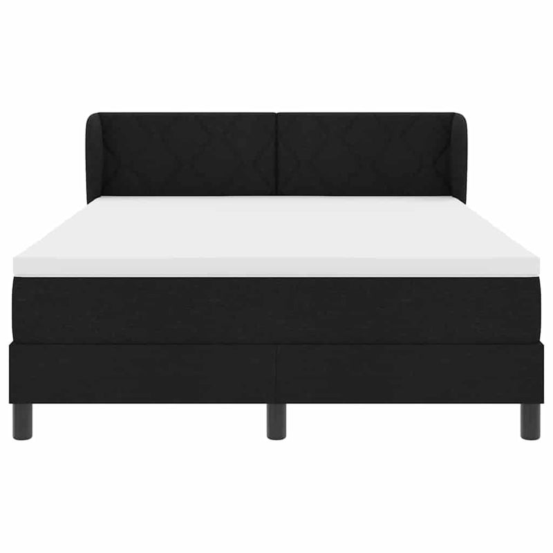 vidaXL Boxspring ágy matraccal matracmal Fekete 140 x 200 cm szövet