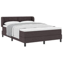 vidaXL Boxrugós ágy fejtámlával Sötét Barna 140 x 200 cm szövet