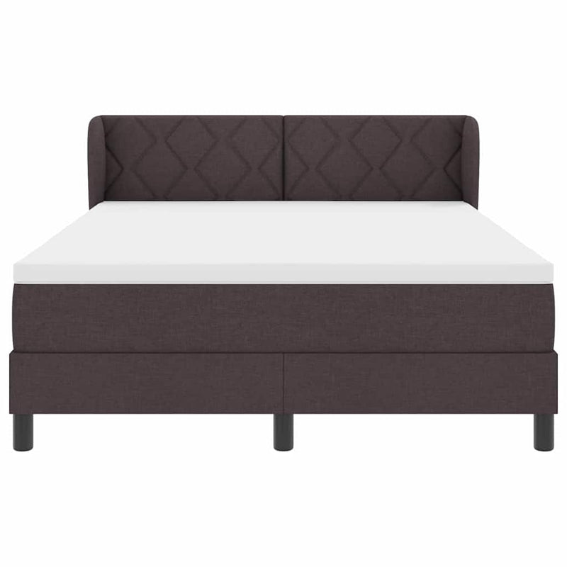 vidaXL Boxspring ágy matraccal sötétbarna 140 x 200 cm szövet