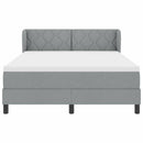 vidaXL Boxrugós ágy fejtámlával Világosszürke 160 x 200 cm szövet