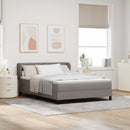 vidaXL Boxrugós ágy fejtámlával Tópszínű 160 x 200 cm szövet