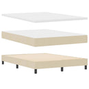 vidaXL Boxrugós ágy fejtámlával Krém 160 x 200 cm szövet