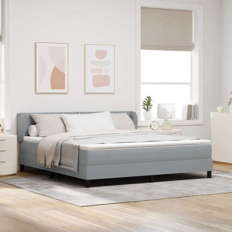 vidaXL Boxspring ágy matraccal Világosszürke 180 x 200 cm szövet