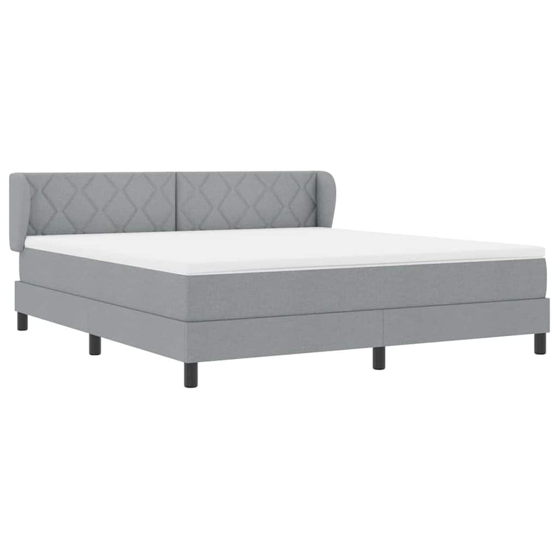 vidaXL Boxspring ágy matraccal Világosszürke 180 x 200 cm szövet