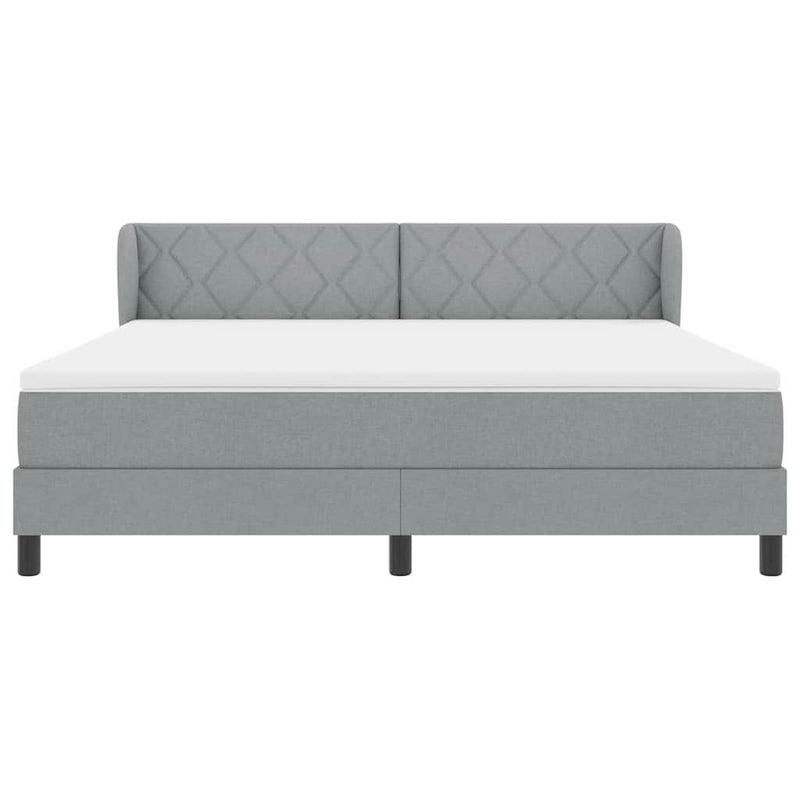 vidaXL Boxspring ágy matraccal Világosszürke 180 x 200 cm szövet