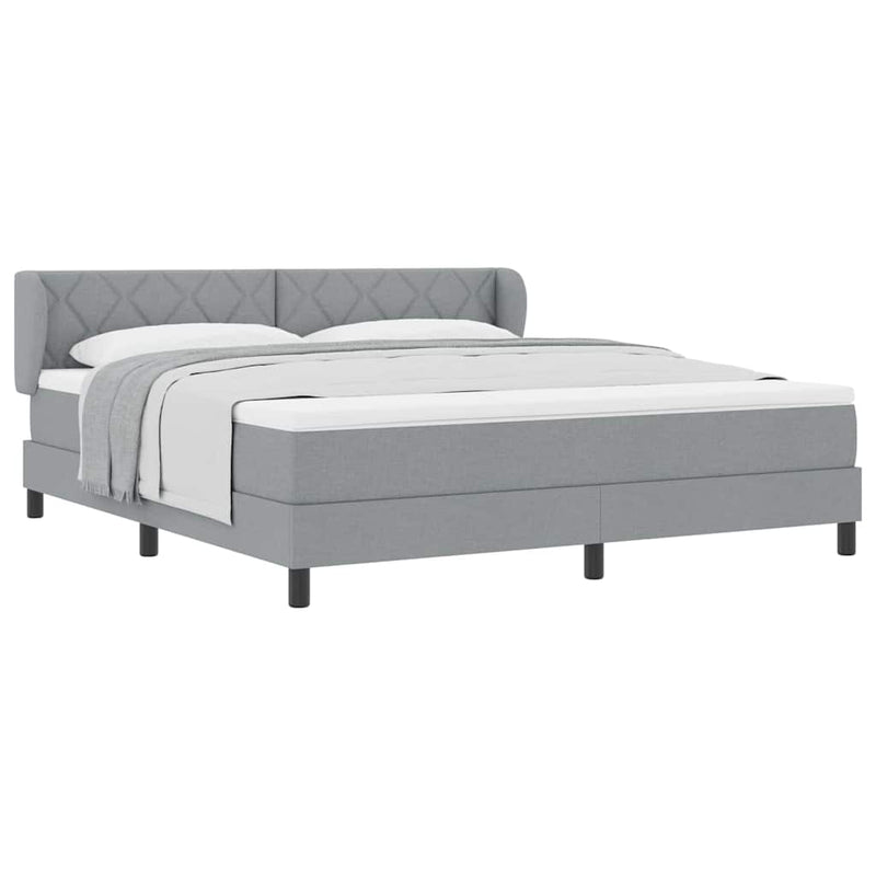 vidaXL Boxspring ágy matraccal Világosszürke 180 x 200 cm szövet