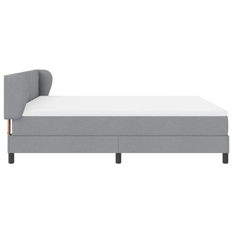 vidaXL Boxspring ágy matraccal Világosszürke 180 x 200 cm szövet