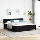 vidaXL Boxrugós ágy fejtámlával Fekete 180 x 200 cm szövet