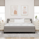vidaXL Boxrugós ágy fejtámlával Tópszínű 180 x 200 cm szövet