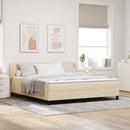 vidaXL Boxrugós ágy fejtámlával Krém 180 x 200 cm szövet