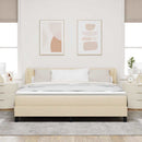 vidaXL Boxrugós ágy fejtámlával Krém 180 x 200 cm szövet