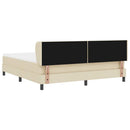 vidaXL Boxrugós ágy fejtámlával Krém 180 x 200 cm szövet