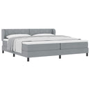 vidaXL Boxrugós ágy fejtámlával Világosszürke 200 x 200 cm szövet