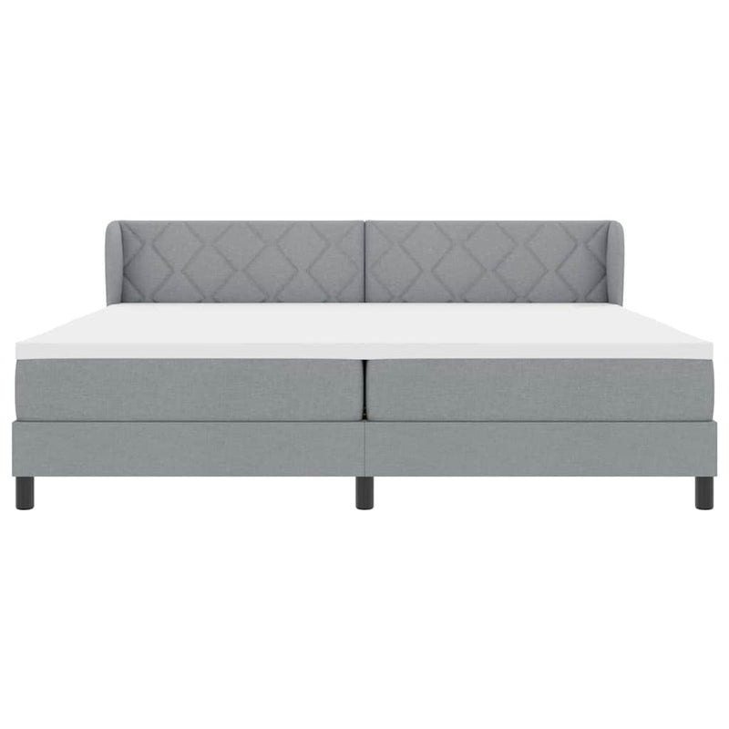 vidaXL Boxspring ágy matraccal Világosszürke 200 x 200 cm szövet