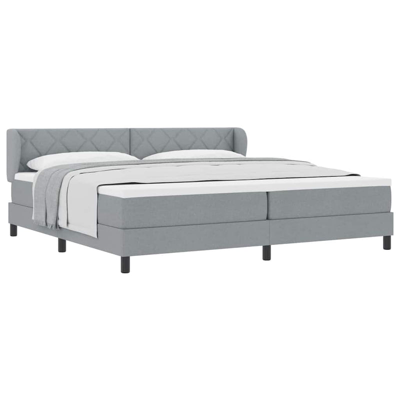 vidaXL Boxspring ágy matraccal Világosszürke 200 x 200 cm szövet