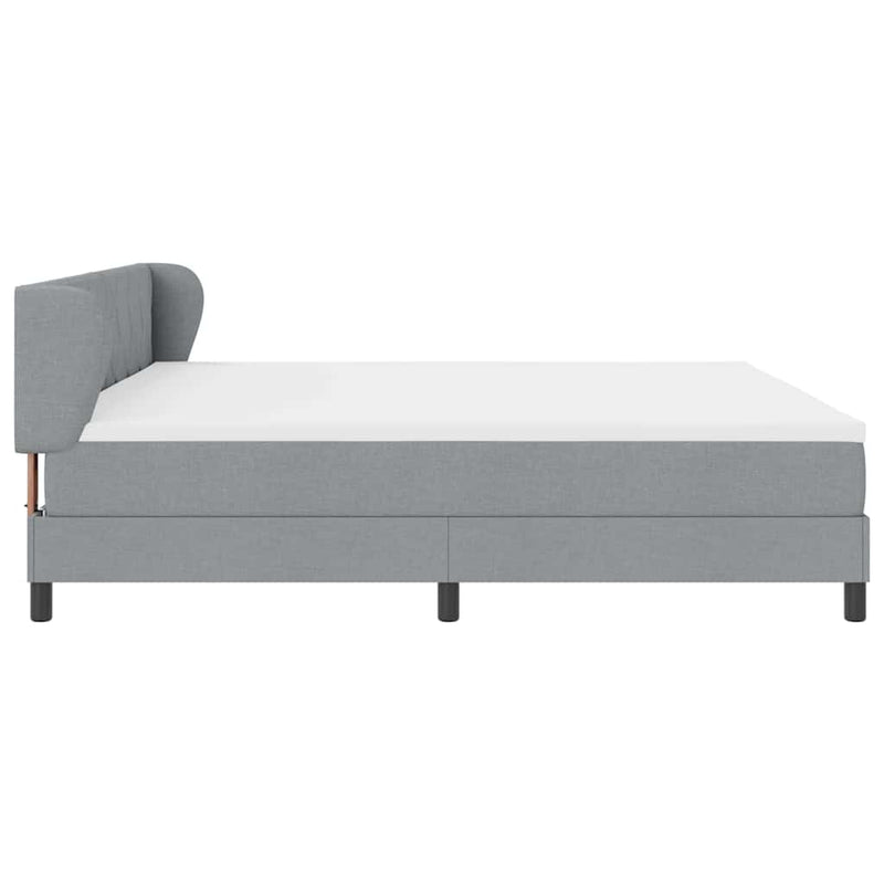vidaXL Boxspring ágy matraccal Világosszürke 200 x 200 cm szövet