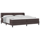 vidaXL Boxrugós ágy fejtámlával Sötét Barna 200 x 200 cm szövet