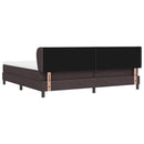 vidaXL Boxrugós ágy fejtámlával Sötét Barna 200 x 200 cm szövet