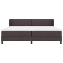 vidaXL Boxrugós ágy fejtámlával Sötét Barna 200 x 200 cm szövet