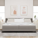 vidaXL Boxspring ágy matraccal matracmal Tópszínű 200 x 200 cm szövet