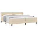 vidaXL Boxrugós ágy fejtámlával Krém 200 x 200 cm szövet