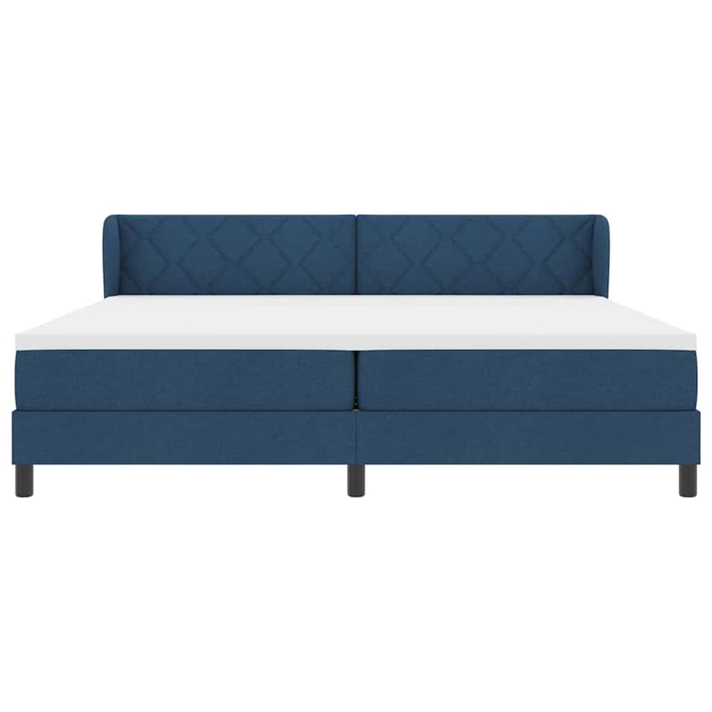 vidaXL Boxspring ágy matraccal matracmal Kék 200 x 200 cm szövet