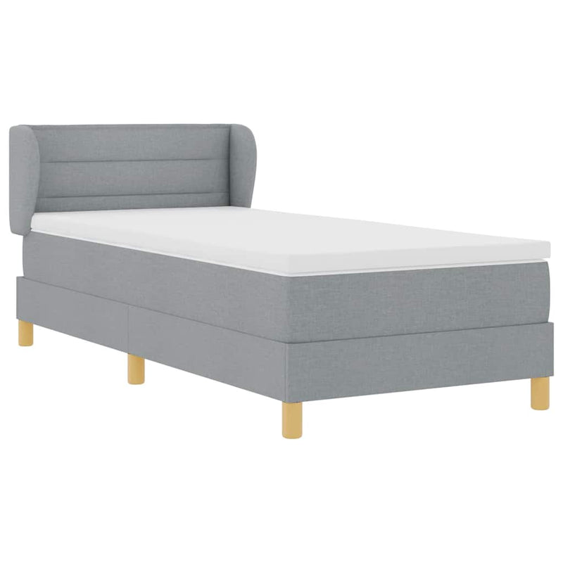 vidaXL Rugós Ágy Matraccal Krém 90x200 cm Szövet Világosszürke