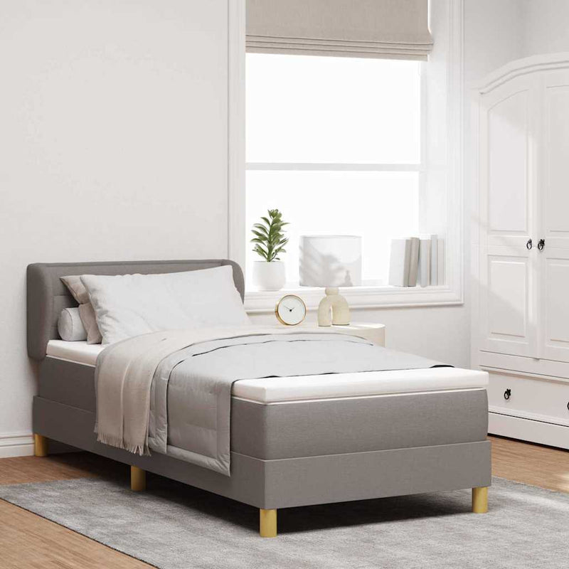 vidaXL Rugós Ágy Matraccal Krém 90x200 cm Szövet Tópszínű 80 x 200 cm