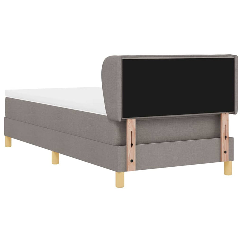 vidaXL Rugós Ágy Matraccal Krém 90x200 cm Szövet Tópszínű 80 x 200 cm